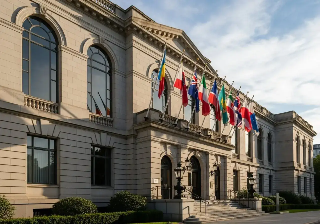 Bâtiment d'ambassade pour demande de visa