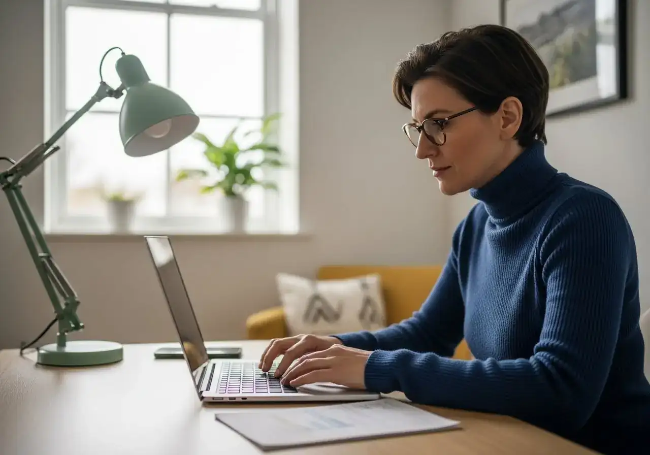 Personne consultant les mises à jour des exigences de visa sur ordinateur